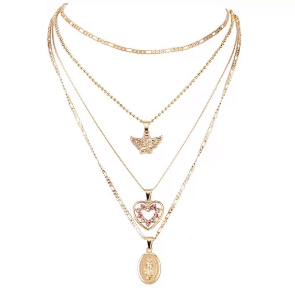 LAST ONE!  gold angel heart mary necklace ✰ - Picture 3 of 5